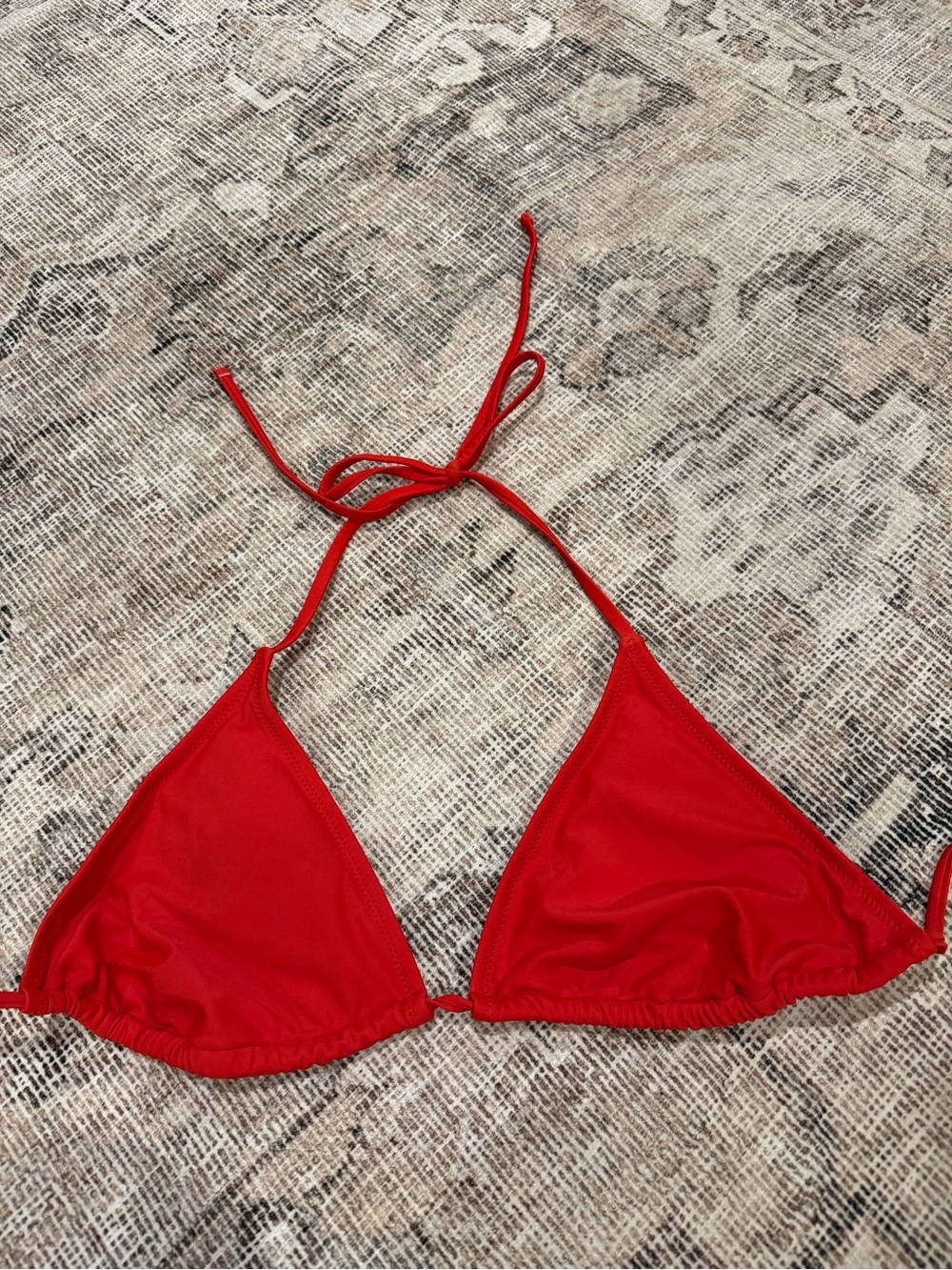 Wild Fable Bright Red Triangle Bikini Top with Ties